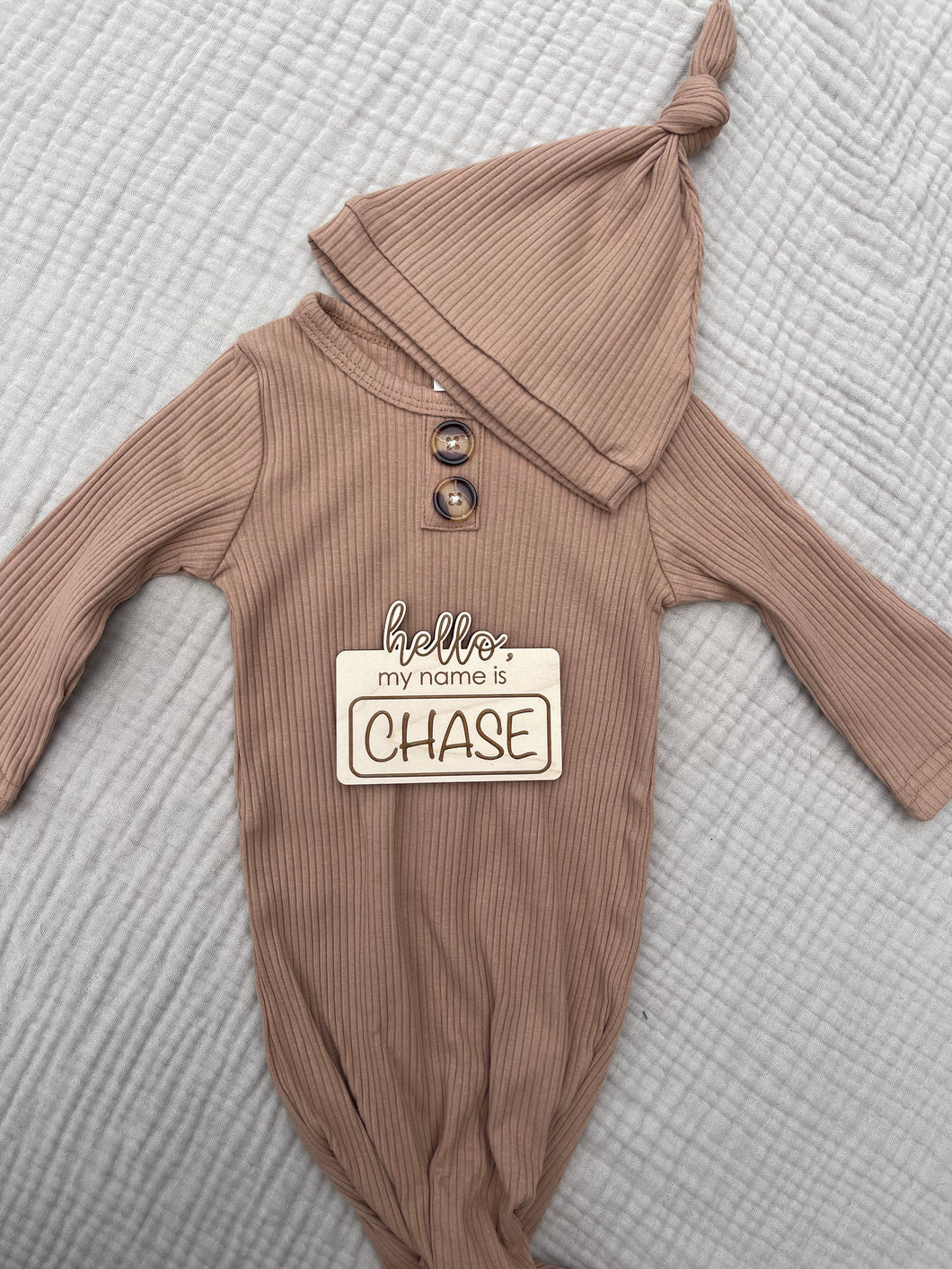 Hello my name is.. engraved birth announcement *Chase Style*