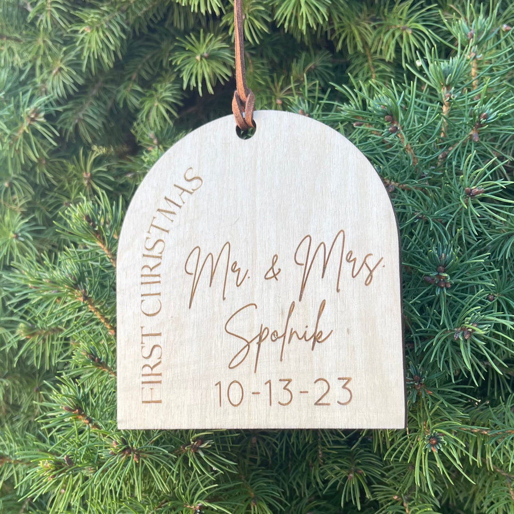 Personalized First Christmas Mr. & Mrs. Ornament