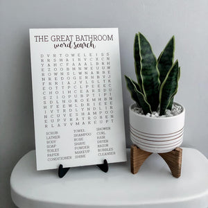 Bathroom Word Search + Stand