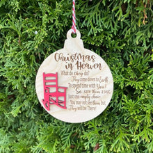 Load image into Gallery viewer, Christmas in Heaven memorial ornament

