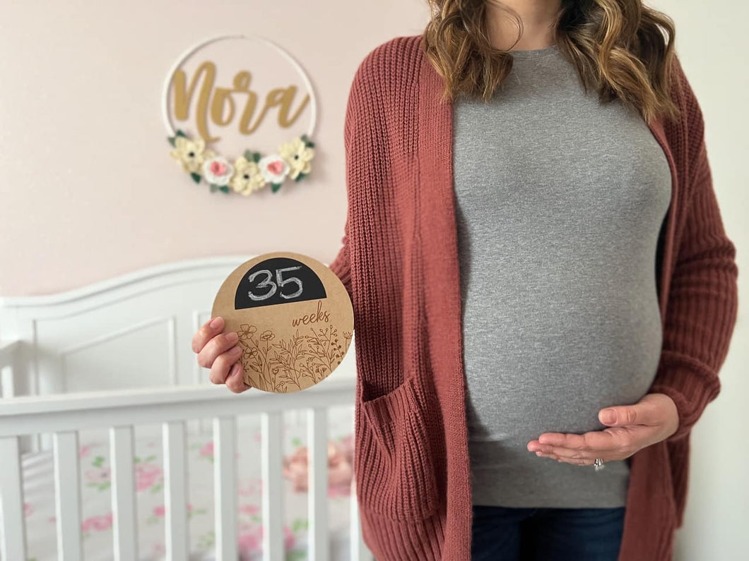 Maternity Weekly Milestone or Birth Announcement Floral