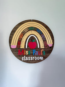 Round Classroom Sign for Teachers