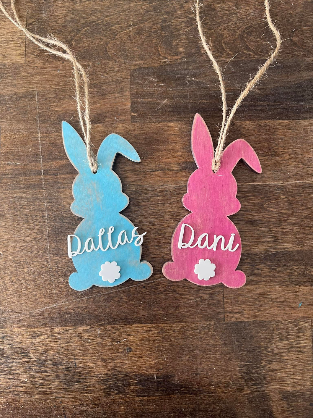 Personalized Rustic Easter Bunny Basket Tags
