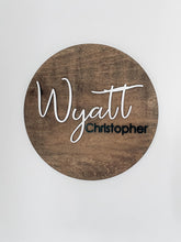 Load image into Gallery viewer, Wooden Round Name Sign with 3D Letters
