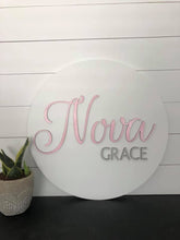 Load image into Gallery viewer, Wooden Round Name Sign with 3D Letters-Nova
