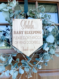 Shh Baby Sleeping Do Not Knock Pennant Flag Boho Decor for Housewarming