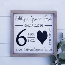 Load image into Gallery viewer, Birth Announcement sign
