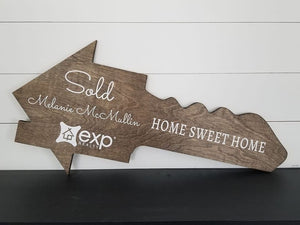 House Shaped Key Sign With Name or Hashtag
